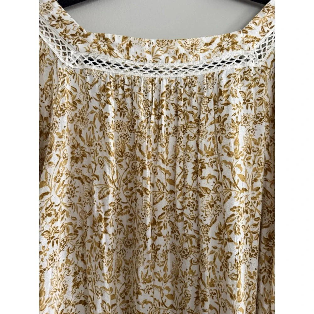 Free People Talk About It Tunic Top Ivory Combo Women's Size Medium